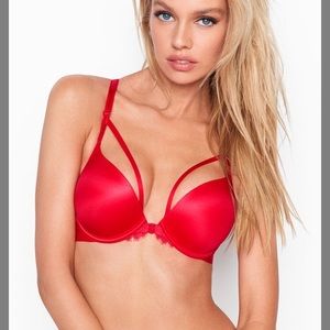 Chantilly Lace push up bra 36B  red